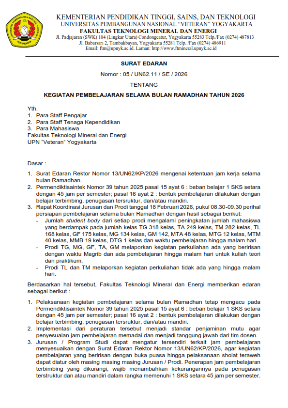 Program Studi Teknik Lingkungan